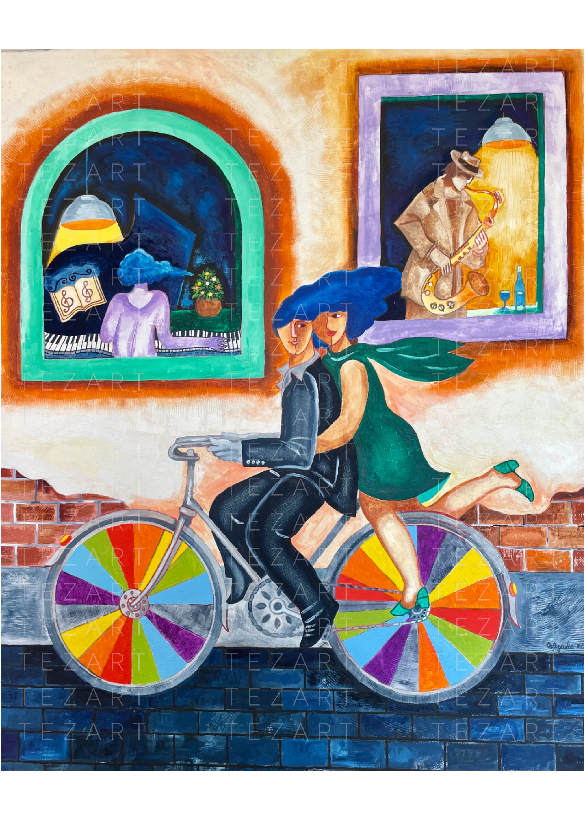 Pareja en bicicleta